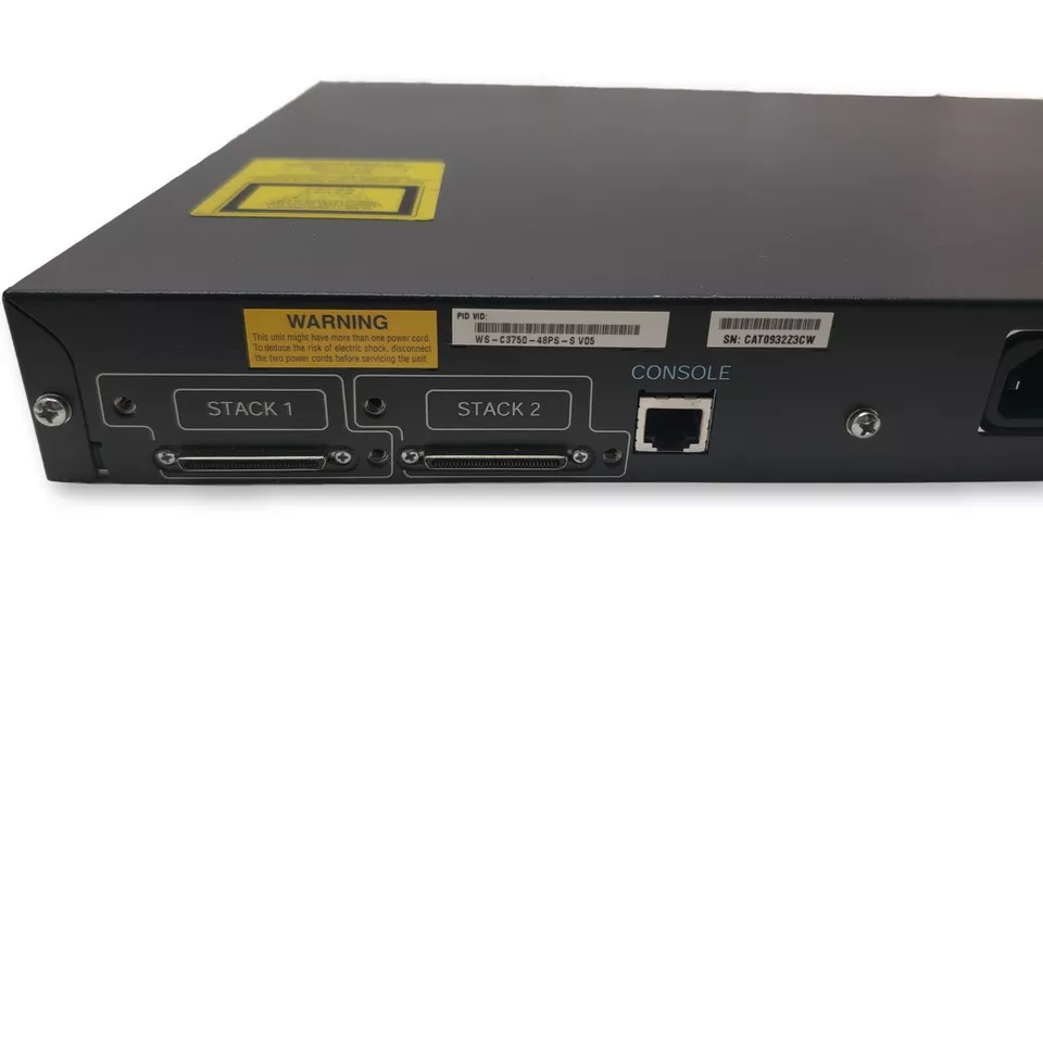 Cisco Catalyst 48-Port PoE Rack Mountable Network Switch WS-C3750-48PS-S
