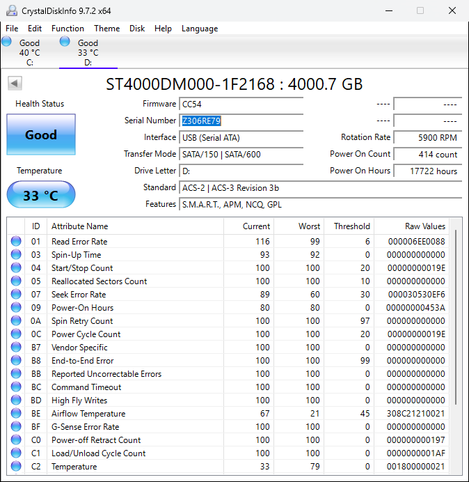 Seagate ST4000DM000 4TB 3.5" 5900RPM SATA Hard Drive