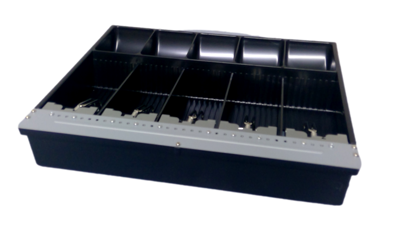 NEW Cash Register Drawer Tray 14x13x2.5" Metal 5 Bill Holder