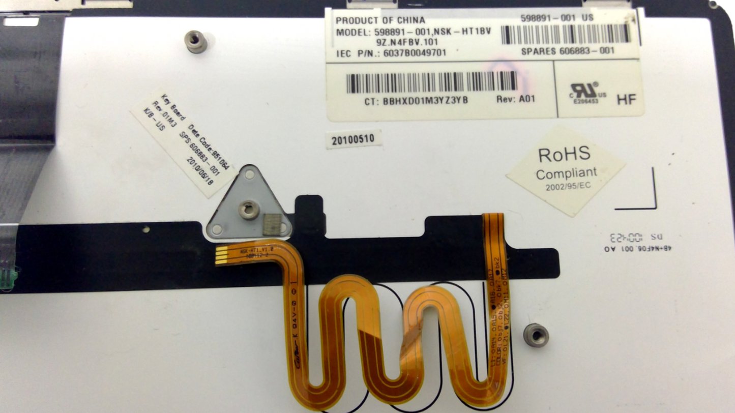 Hp P/n:606883-001 598891-001 Nsk-ht1bv 6037b0049701 9z.n4fbv.101 Us Layout Black Color