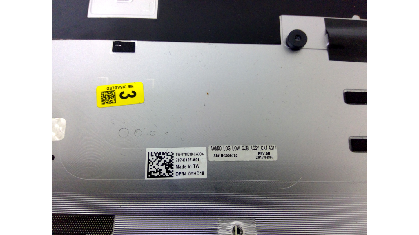 Dell Precision 5510 Bottom Base Case Cover Silver 0YHD18 YHD18