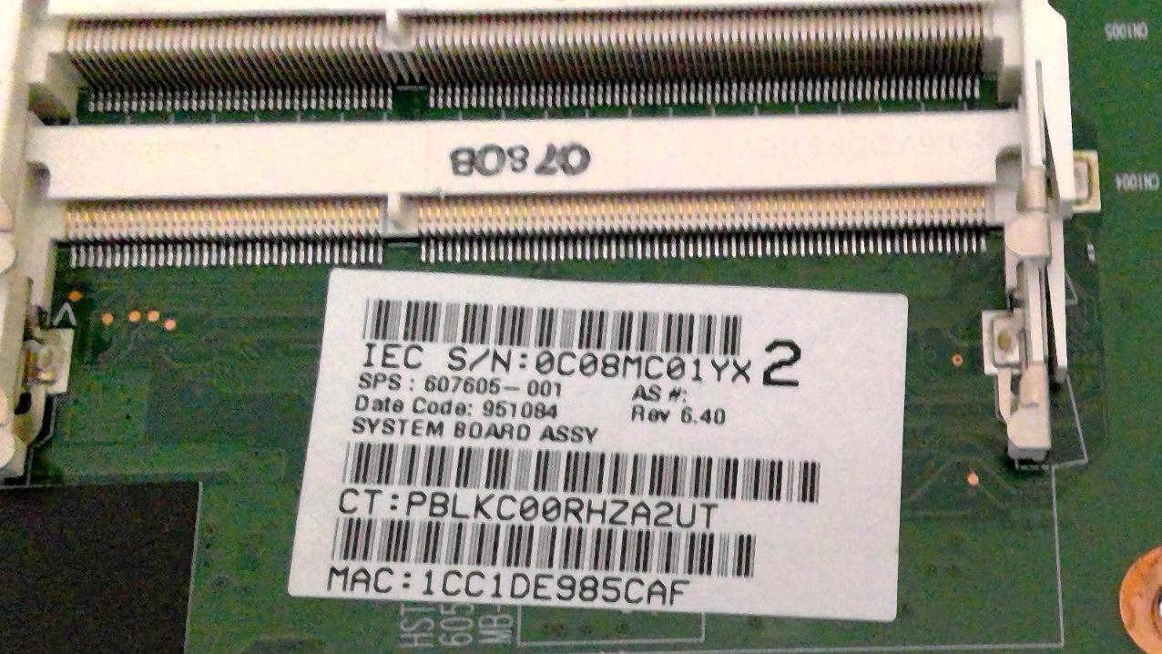 HP Pavilion DV5-2000 Intel rPGA 989 DDR3 Laptop Motherboard 607605-001 (NO FAN)
