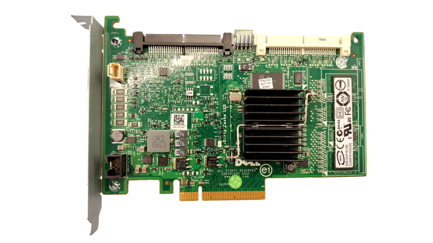 Dell PowerEdge PERC 6i SAS Dual Channel 256MB 3 GB RAID Controller T774H