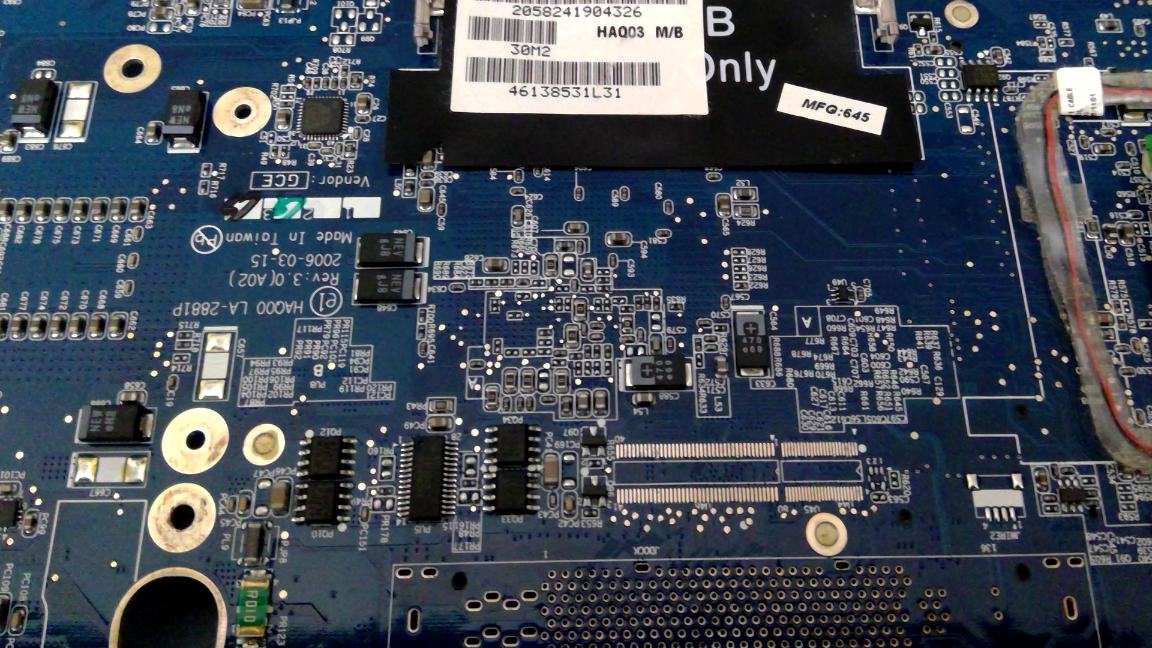 Dell Inspiron E1705 9400 Intel MPGA478MT GR640 HAQ00 LA-2881P  Laptop Motherboards