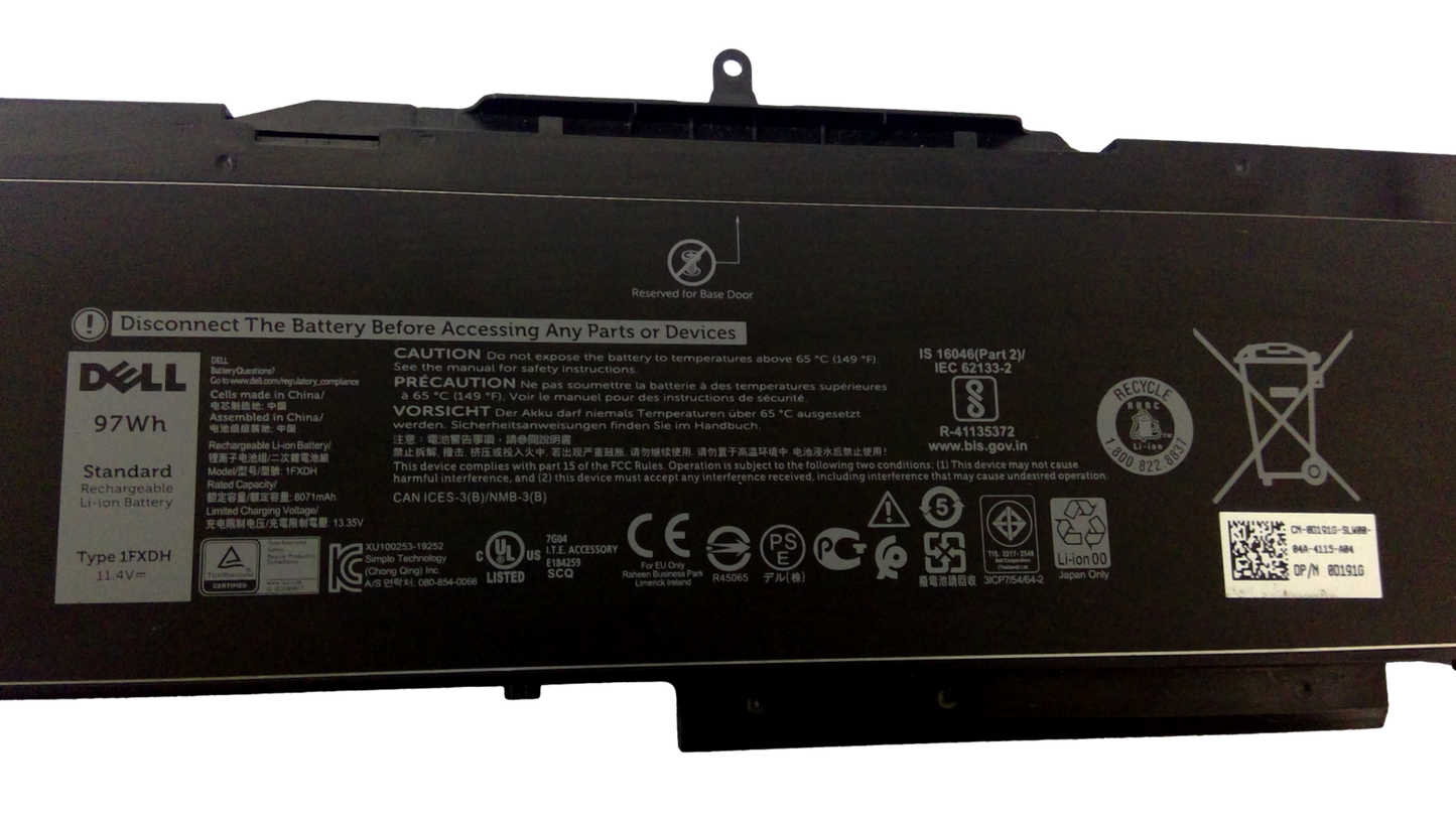 Dell 97WH 1FXDH Battery For Dell Latitude 5501 Precision 3541 D191G 1WJT0
