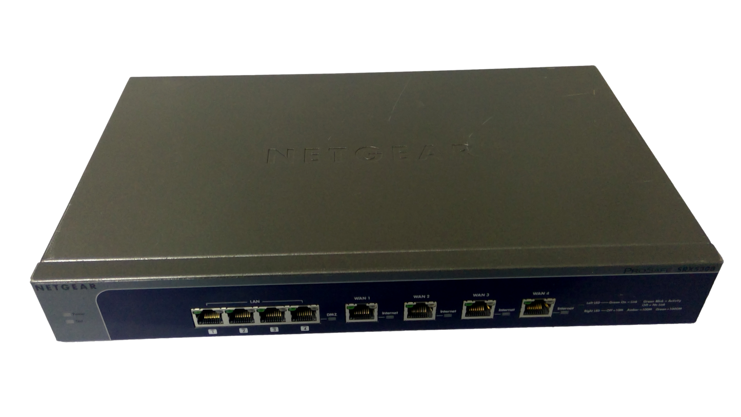 Netgear Prosafe SRX5308 230V Quad Port 10/100/1000Base-T Gigabit Ethernet SSL VPN Firewall Router