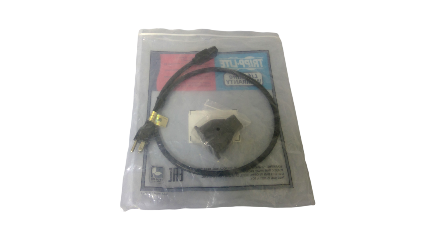 NEW TRIPP LITE 3' COMPUTER POWER CORD CABLE P007-003 C13 TO 5-15P 120V 15A