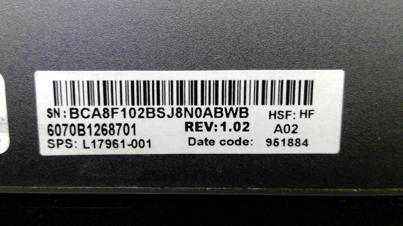 HP Zbook 15u G5 Bottom Cover L17961-001