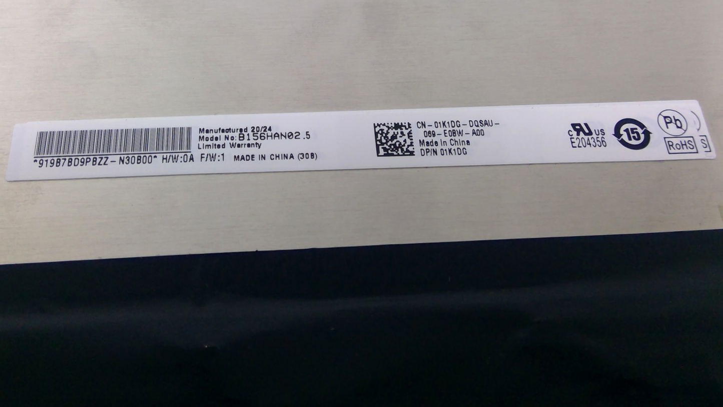 DELL 15.6 FHD Non-Touch LED LCD Screen 1K1DG 01K1DG B156HAN02.5
