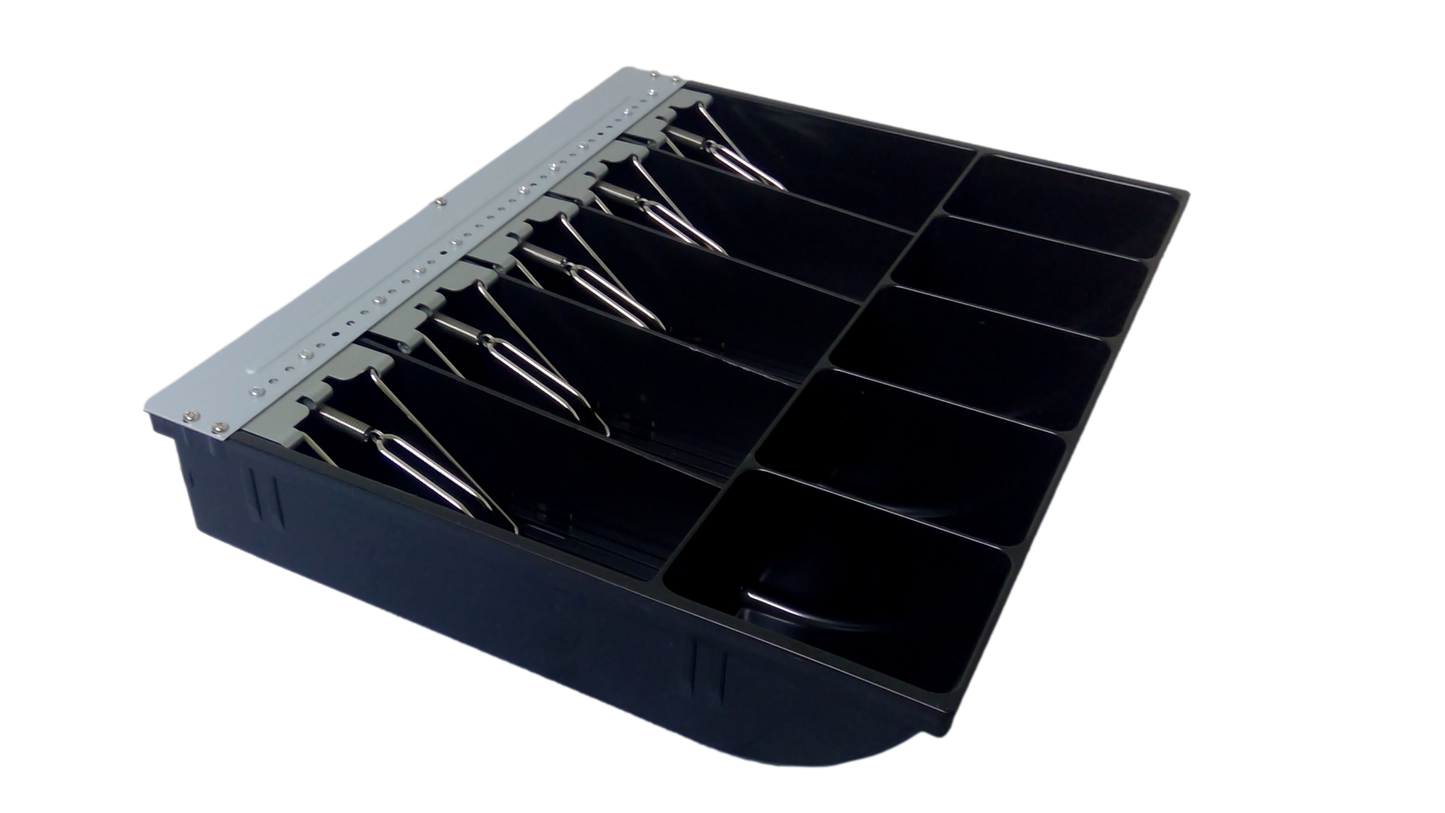 NEW Cash Register Drawer Tray 14x13x2.5" Metal 5 Bill Holder