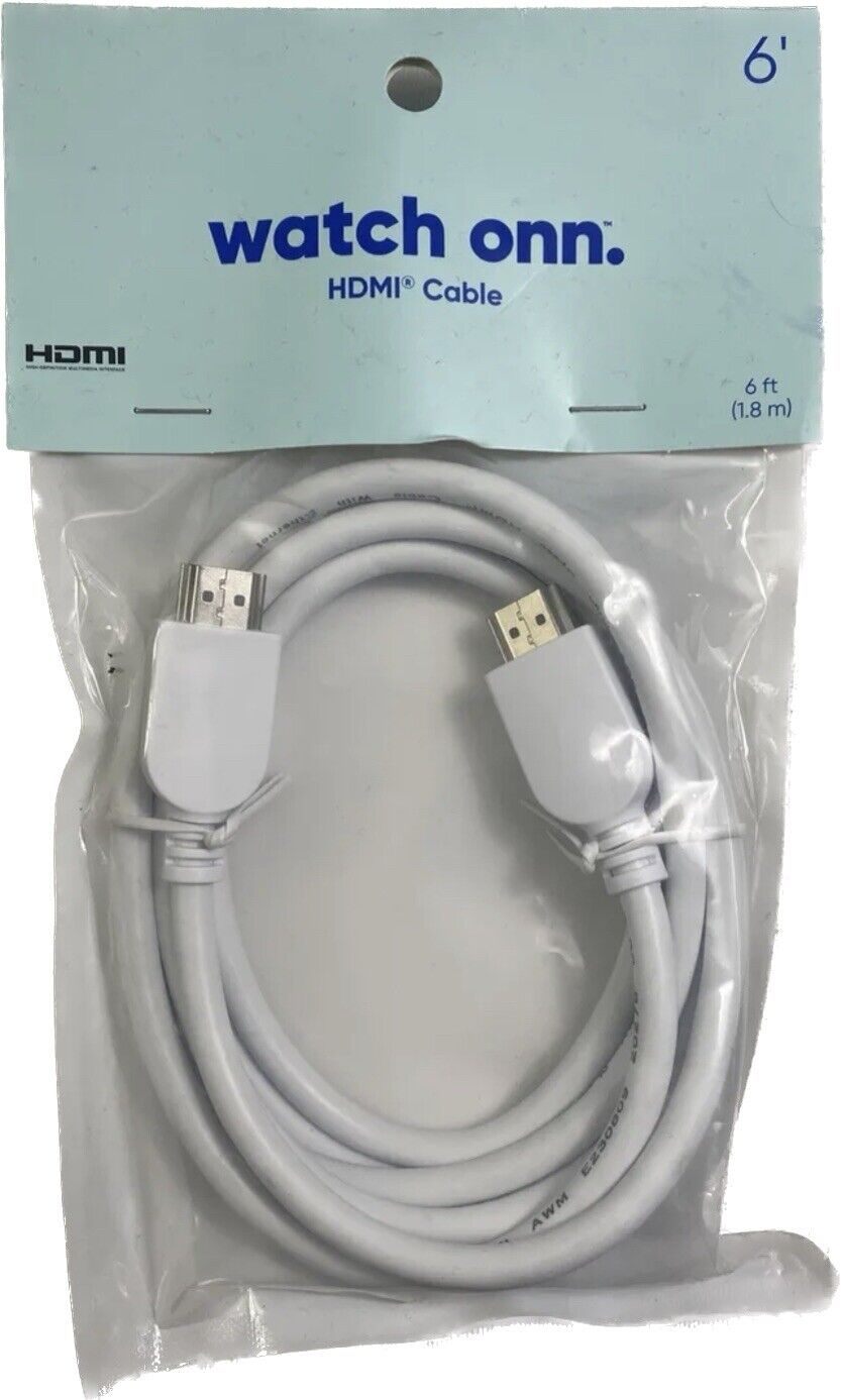 New onn. HDMI 2.0 4K Cable 6', White