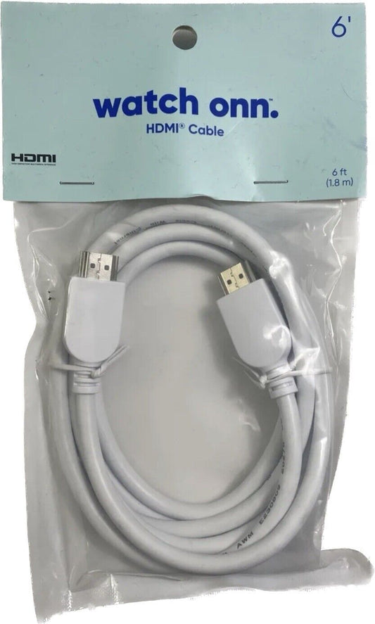 New onn. HDMI 2.0 4K Cable 6', White